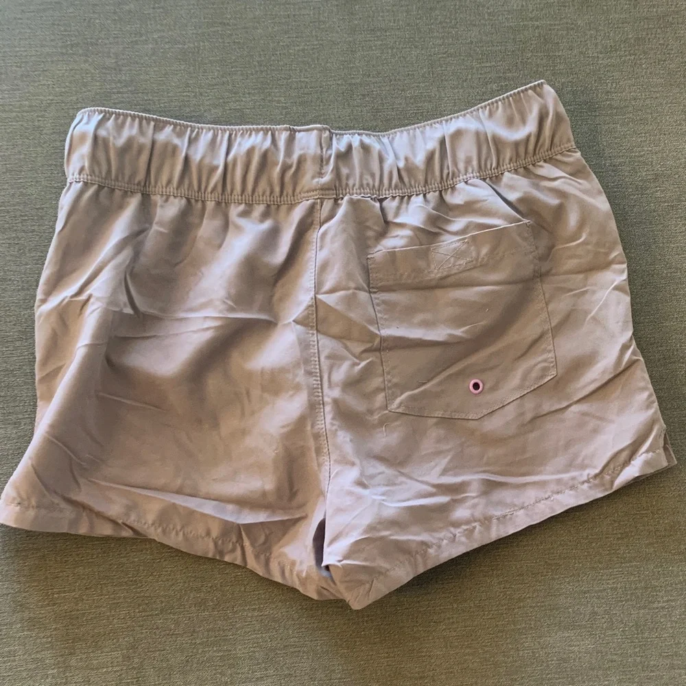 ASOS Gray Swim Shorts with Multicolor Drawstring - Picture 3 of 4